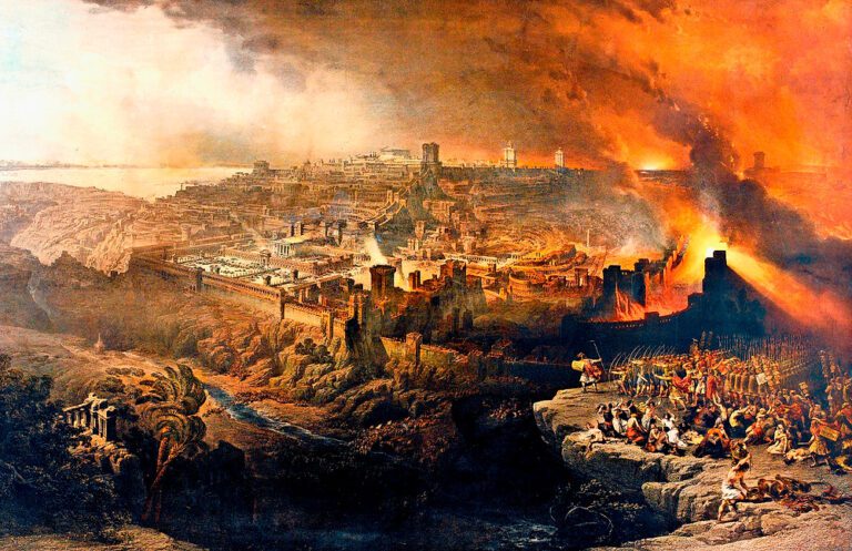 Destruction du Temple de Jerusalem tableau Ticha Be Av