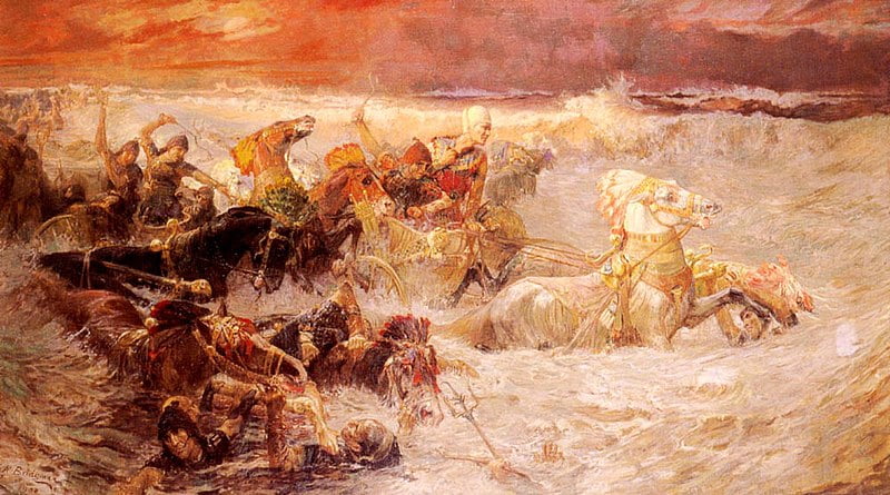 Pharaon et son armée engloutis par la mer armée de Pharaon à la poursuite des hébreux paracha Bo israélites mer rouge