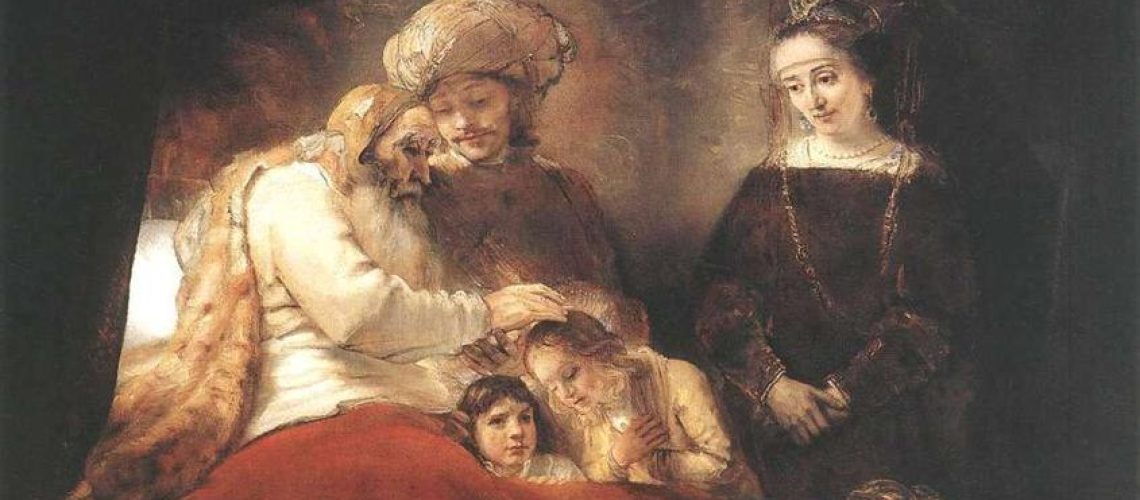 Jacob bénit les enfants de Joseph Rembrandt bible torah judaïsme dracha Bat mistva Adath Shalom