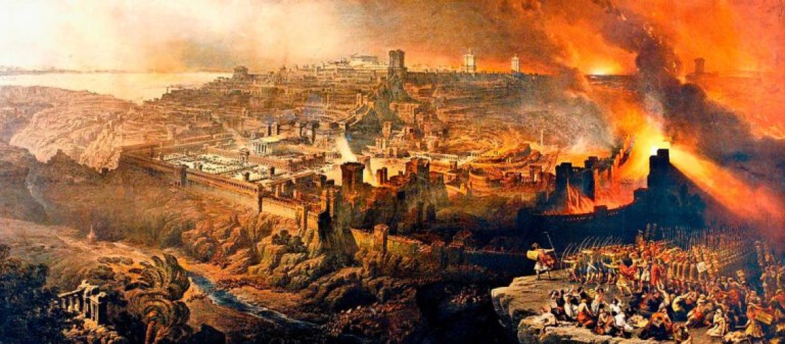 Destruction du Temple de Jerusalem tableau Ticha Be Av